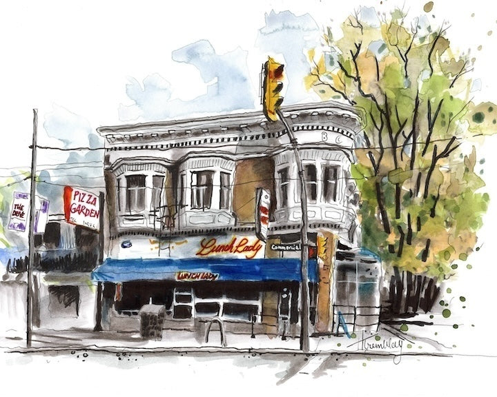 Lunch Lady Restaurant Reproduction Print