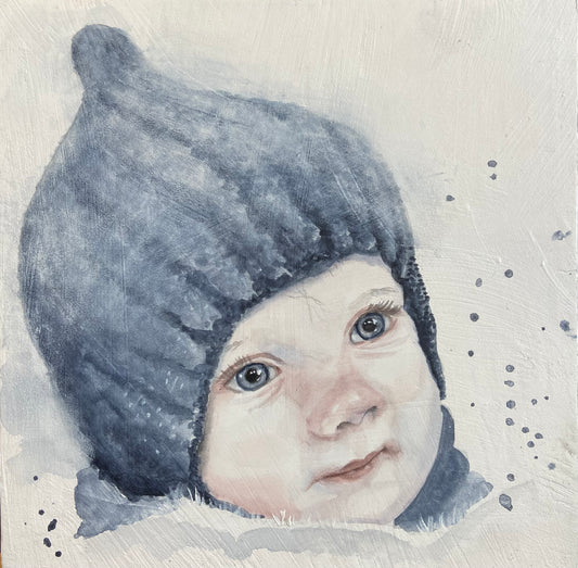 Portraits Single Subject - Watercolour on Wood