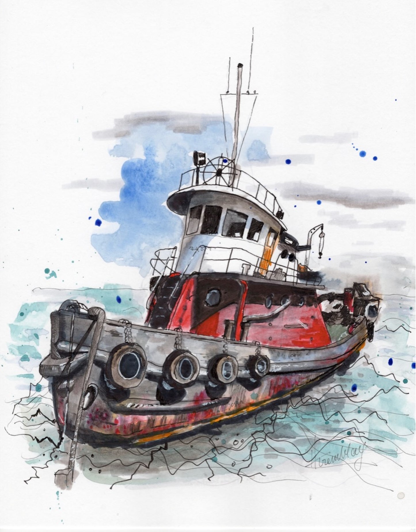 Tugboat Reproduction Print