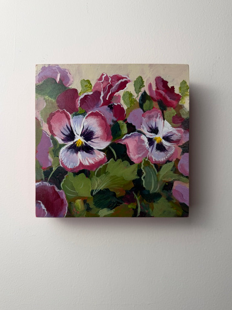 Dancing Violas 6x6 Acrylic on Panel