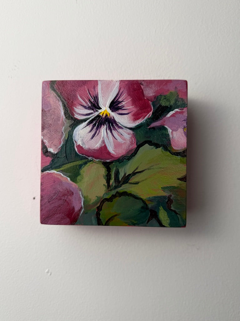 Violet Viola 4x4 Acrylic on Panel